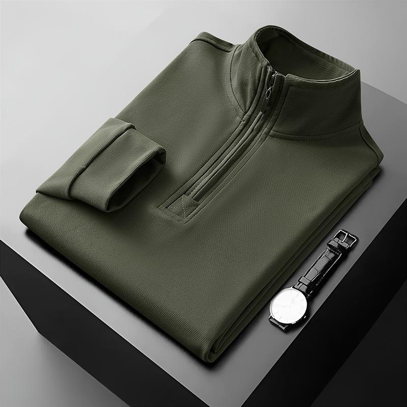 Men S Half Zip Stand Collar Long Sleeve Pullover Sweatshirt Casual