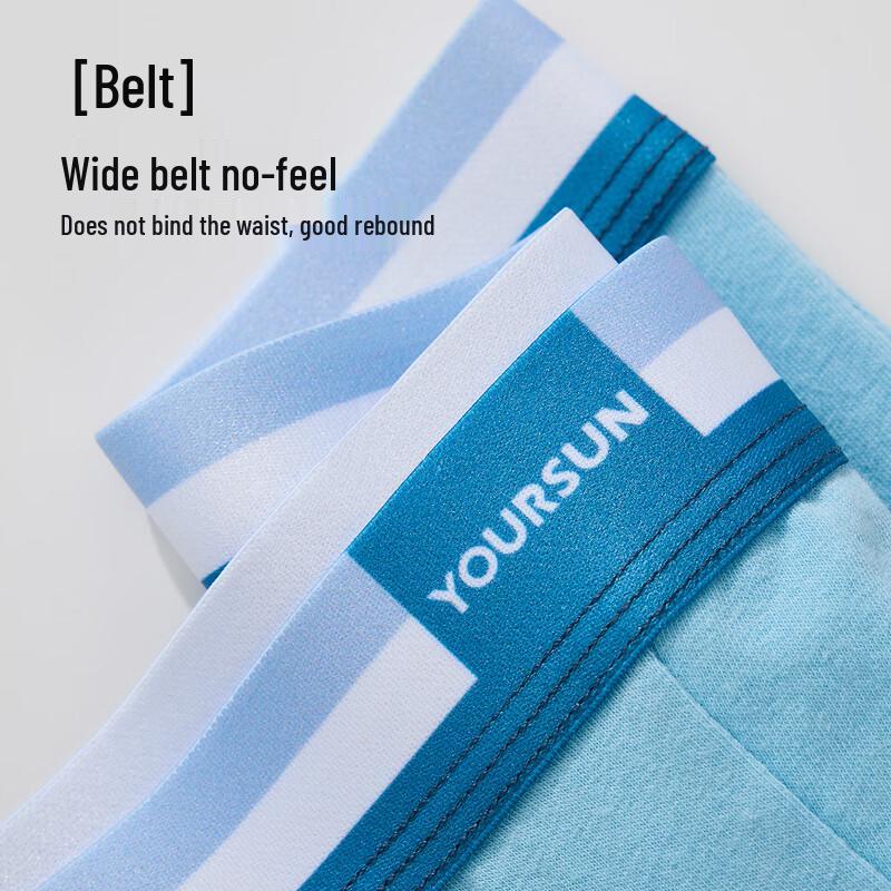 Yiershuang Men's Pure Cotton 5A Antibacterial Boxer Briefs 4-Pack