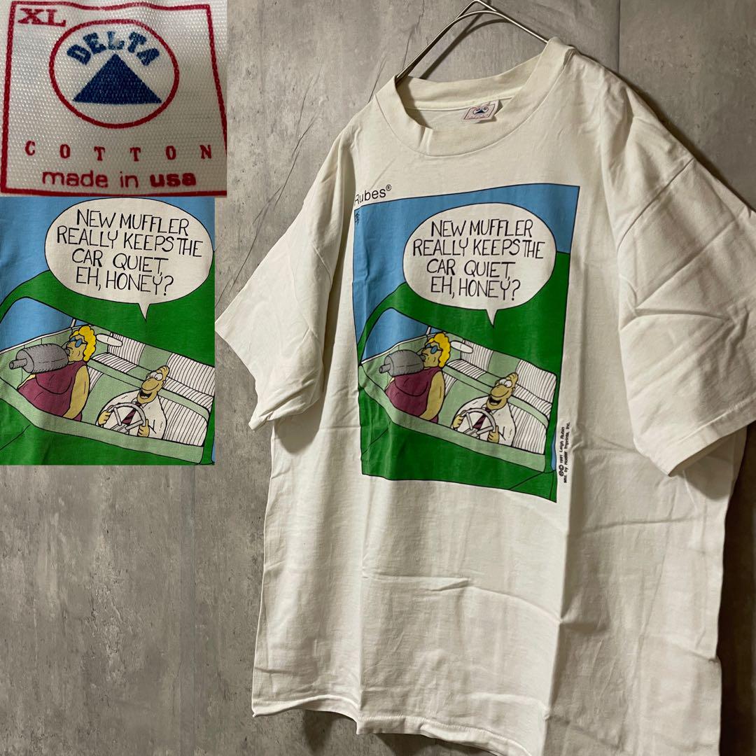 

[USED] vintage t-shirt art message white rubin 90s
