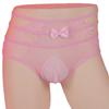 Men'S Sissy Panties Lace Sexy Bow Underwear Hollow See Through Lingerie Hip Lift Sheer Briefs High Waist Pouch Sheath Underpants
