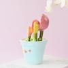 Ceramic Petal Measuring Spoon Set with Base - Floral Design for Kitchen Use