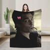 Damon Salvatore The Vampire Diaries Flannel Blanket Winter Super Warm Bedding Throws for Girls Boys Outdoor Bedspread Bed Cover