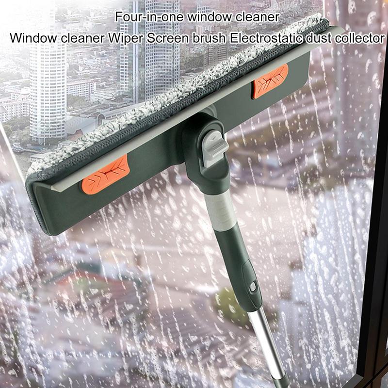 Long Handle Window Cleaner 5-Section Handheld Cleaning Scrubber Window Glass Scrubber For Home Apartment Hotel Bathroom Kitchen