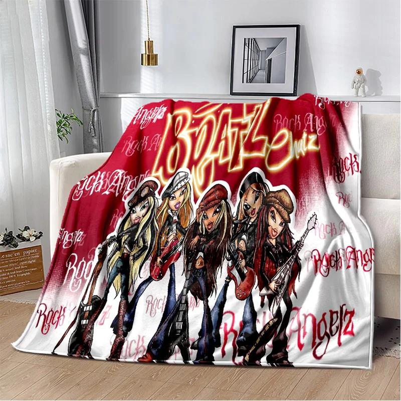 Bratz Cartoon D Aufdruck Mädchen Decke Weiche Flanell Überwurf für Schlafzimmer Sofa Picknick Büro Wandern Kinder Geschenk Heimtextilien