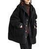 Lamswol Fleece Capuchon Katoenen Gevoerde Jas Jas Herfst Winter Dames Kleding Patchwork Oversize Warme Nep Twee Stukken Sweatshirt