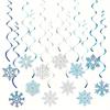 8pcs Snowflake Vortex Christmas Snowflake Streamers Swirl Spirals Hanging Accent  WinterTheme Party
