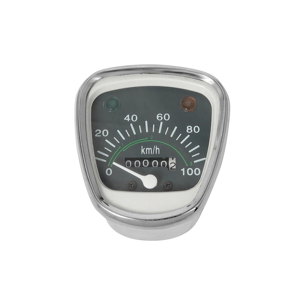 

1PC Motorcycle 100 KM/H Retro Speedometer Gauge Odometer Indicator Light Instrument For Honda Passport C50 C70 C90 Chrome