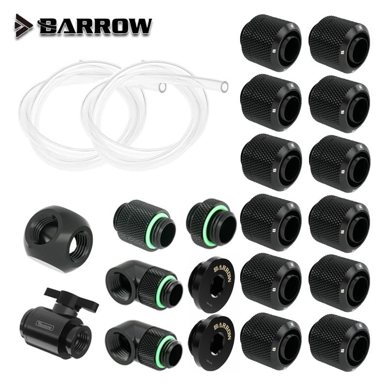 Barrow Soft Tube Fitting Kits THKN-3/8 Series For OD 13/16mm , Switch + Plug + 90 Degree Fitting Water Cooling Accessories DIY 10x13mm чёрный