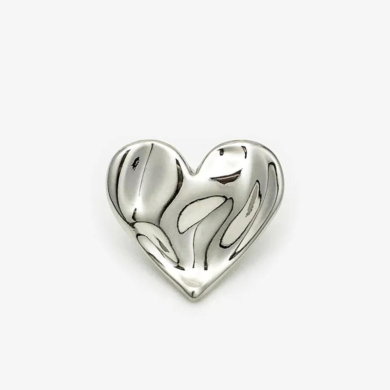 12Pcs/lot 15-23mm High end irregular heart-shaped metal button sweater suit coat decoration heart-shaped button