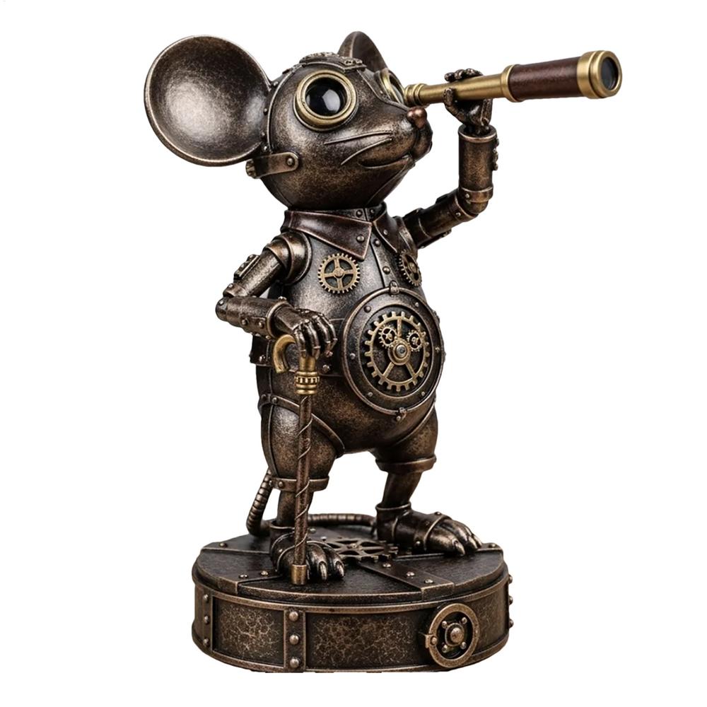 

Steampunk Seabed Hiker Octopus Statue Decor Vintage Animal Figure Submarine Piranha Sculpture Living Room Home Desktop