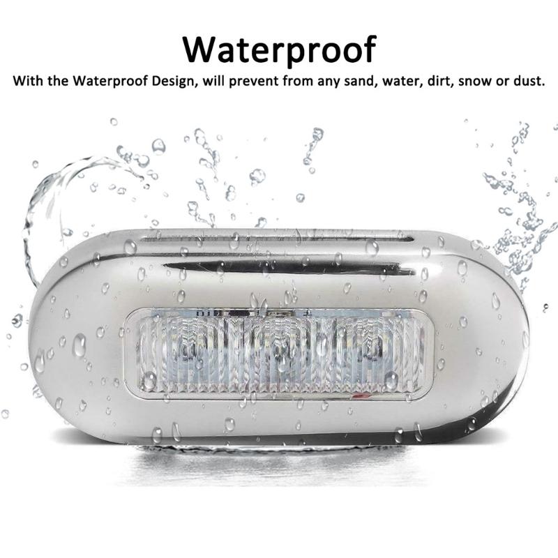 4 Pack 12V Boat Courtesy Lights LED Stair Deck Stern Light Waterproof Turn Signal Indicator Yacht Tail Lamp Marine Light