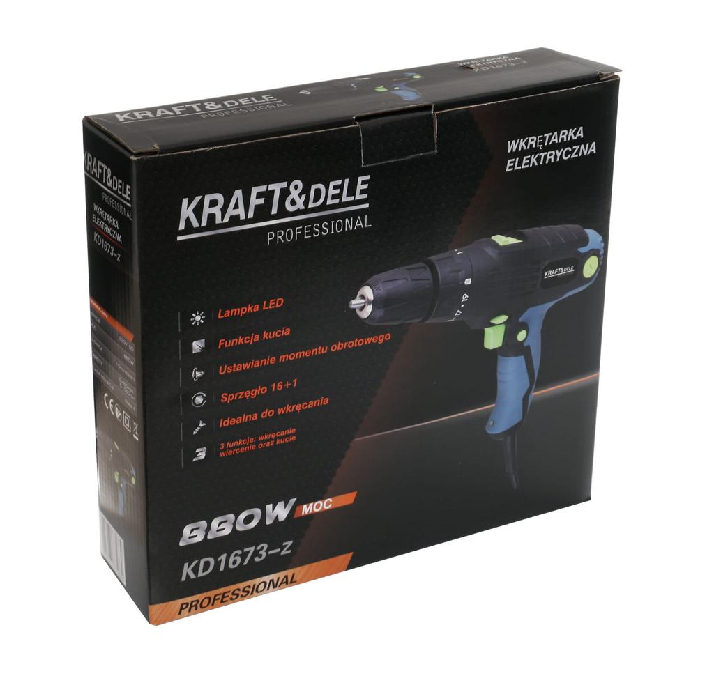 Wkrętarko-Wiertarka 880W Led | Kraft&Dele