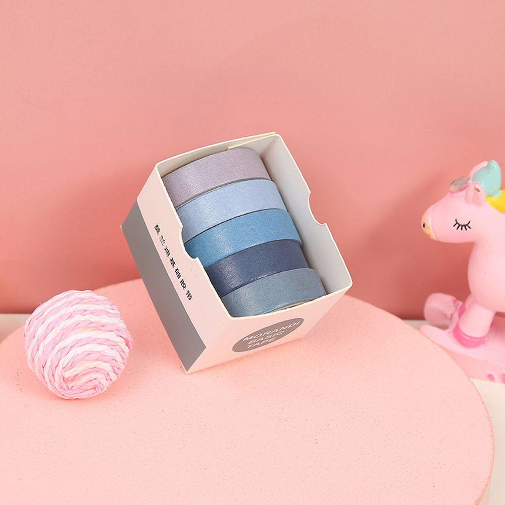 Students Stationery Solid Color Tape Set Decorative Tape Scrapbooking Adhesive Tape Masking Tape