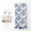 Four Seasons Cotton And Hemp Texture Scarf Retro Art Ethnic Style Blue Flower Balinese Silk Scarf Tourist Shawl