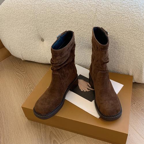 Trendy British Ankle Boots Chunky Sole Slim Fit Winter Shoes Women High Quality Versatile Boots