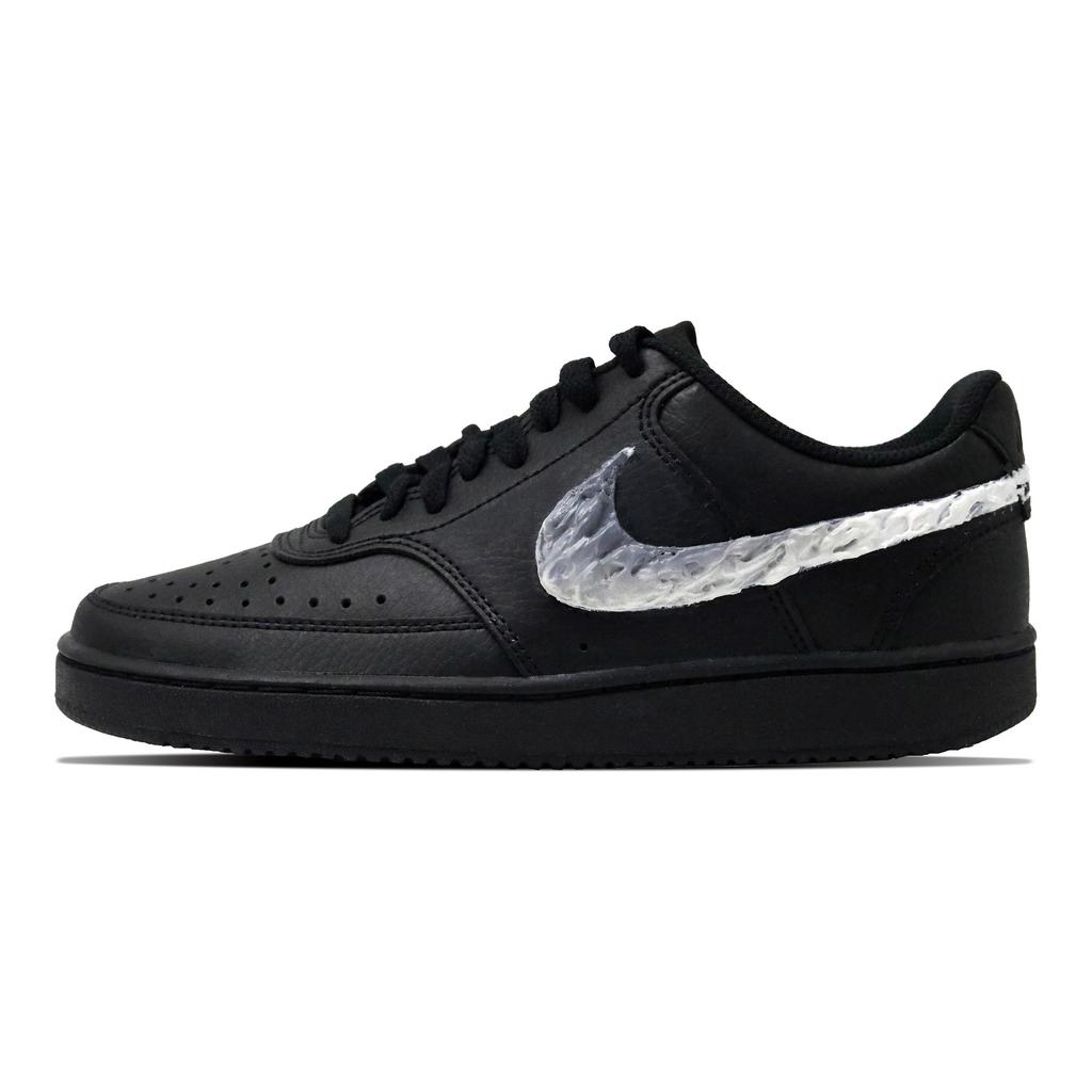 Nike Court Vision Cloudy Mist Abrasion Resistant Low top Skateboard Shoes Unisex Black White DH2987-002(Team92-)