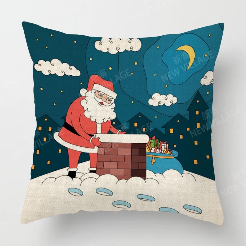 Decorative Cushion Home Living Room Decor Throw Pillow Cover 40*40 40X40Cm 60X60Cm 45X45Cm 50X50Cm Plant Winter Merry Christmas