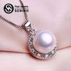 Κολιέ με μαργαριτάρια γλυκού νερού CZ Cubic Zirconia Fashion Geometry Κολιέ κλουβί για γυναίκες