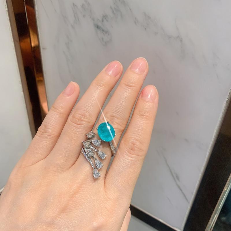 Sace Gems Classic Copper Alloy 10*12mm Zircon Ring Ladies Jewelry Wedding Promise Party Gift