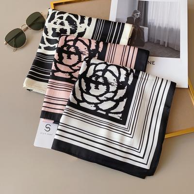 90CM Four Seasons Square Large Square Scarf Luxury Decorative Shirt Professional Headscarf Hairband Sunscreen Headscarf