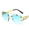 Sunglasses Men Fashion Rimless Sun Glasses Shades Lens Ladies Frameless Eyeglasses