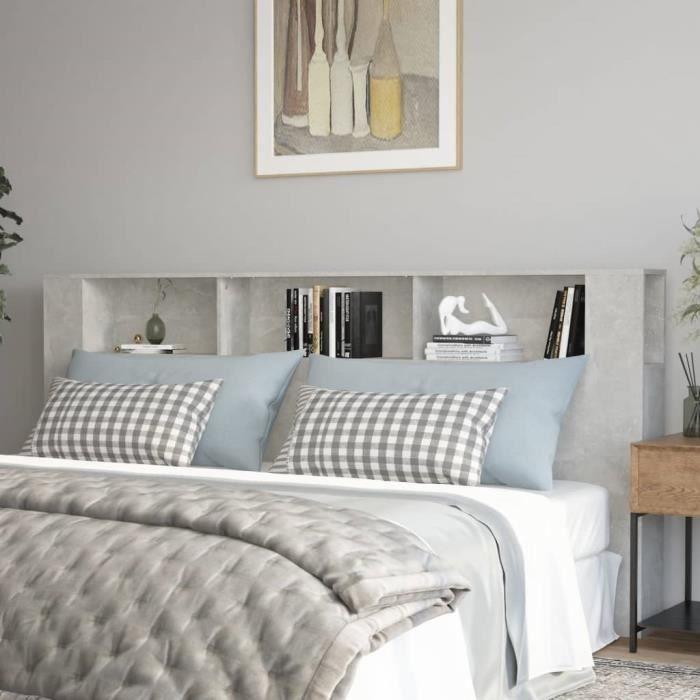 VidaXL Headboard Cabinet Concrete Grey 220x18.5x104.5 Cm 811965