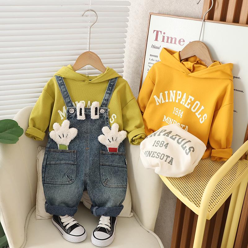 Spring Autumn Children Clothes Baby Boys Girls Cartoon Denim Pants Overalls Outfit Kids Casual