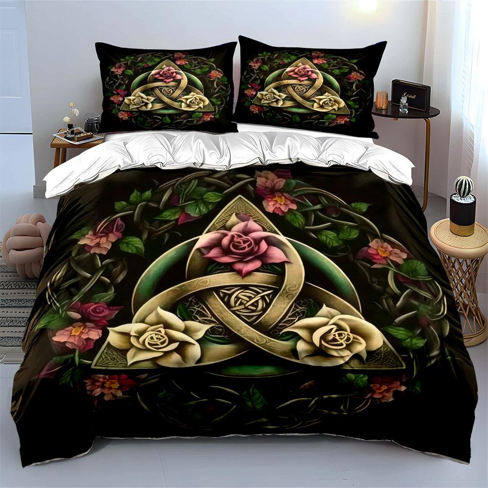 Celtic Rose Wall Art Set Multiple Sizes Kid'S And Adults' Bedroom Exquisite 3Pc Bedding Set, Gift
