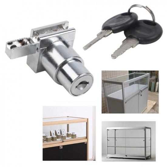 Cabinet Display Showcase Sliding  5-8mm Glass Door Lock Mechanisms With Keys Set