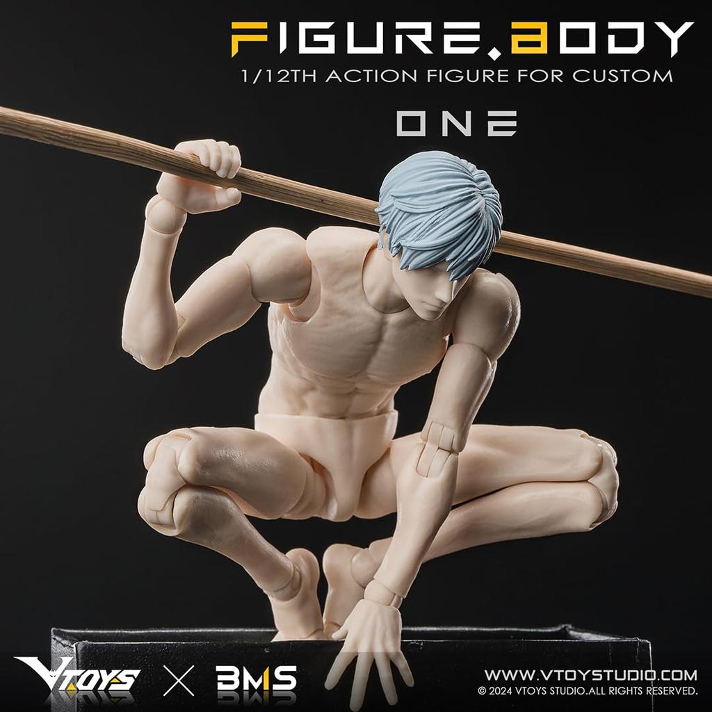 VTOYS x BMS ONE VB002 White Skin Scale PVC POM Movable Figure 1/12 & Pre-painted