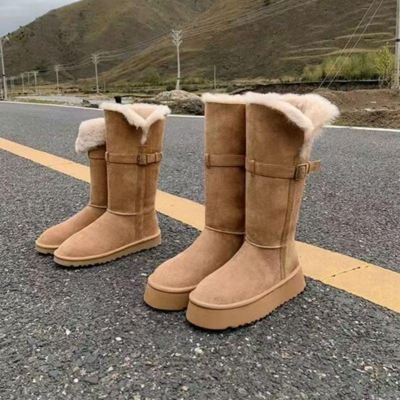 Northeast Cotton Shoes Velvet Anti-cold Wave Korean Version Fashion Thick-soled Snow Boots Women's 2025 Winter New Warm Boots