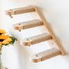 Natural Wood Cats Climbing Ladder Wall Mounted Space Efficient Design Activity Toy For Small Home And Pet Entertainment