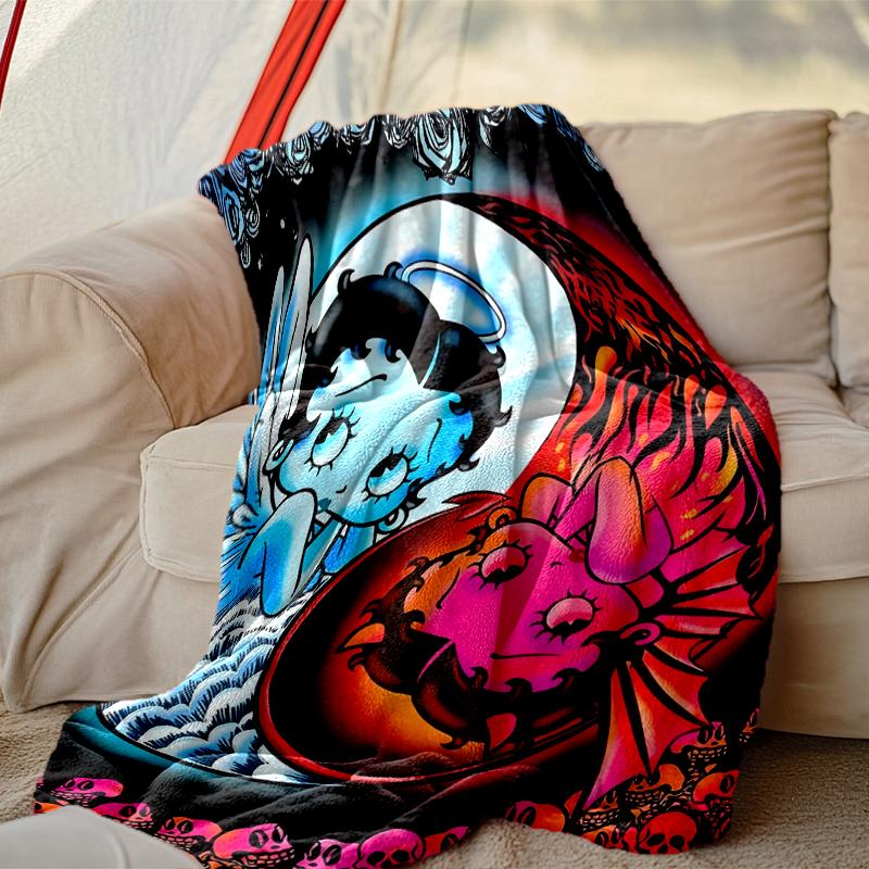 1pc Betty Boop Blanket, Cozy Valentine's Day Blanket, Multi-functional Nap Blanket Available Throughout the Four Seasons