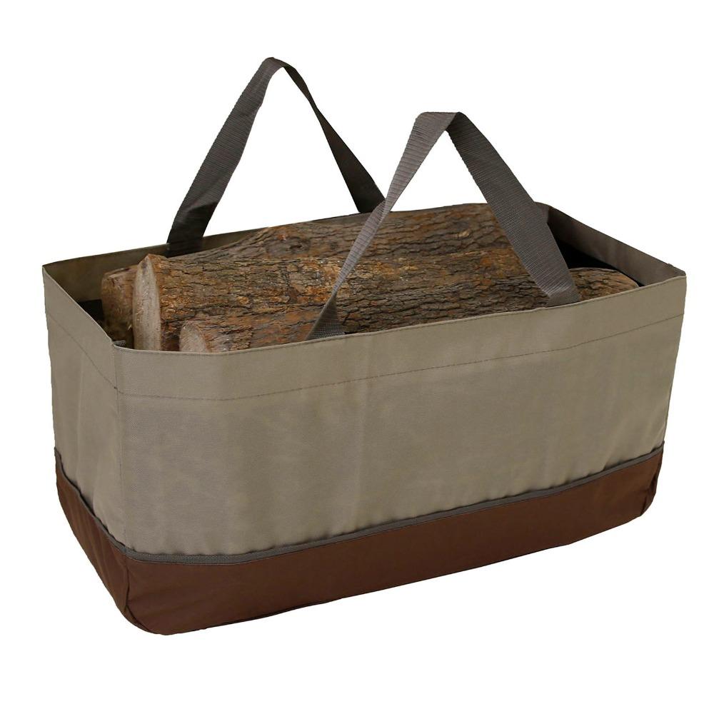 Sac à Bois de Chauffage Durable Grande Capacité Sac Porte-Bûches Sac de Transport pour Bûches de Bois Camping Extérieur