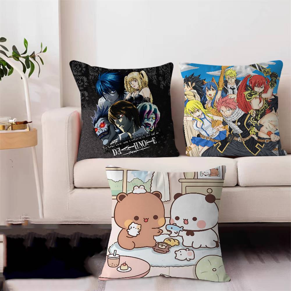 Anime D-Death n-Note Cushion Cover Car Throw Pillow Case For Sofa Car Christmas Gift 40x40cm 45x45cm
