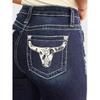 New women's denim embroidered fashion slim-fit flared jeans