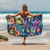 Serviette de plage en microfibre à séchage rapide avec imprimé floral libellule, serviette absorbante surdimensionnée botanique pour l'été, la natation et la piscine
