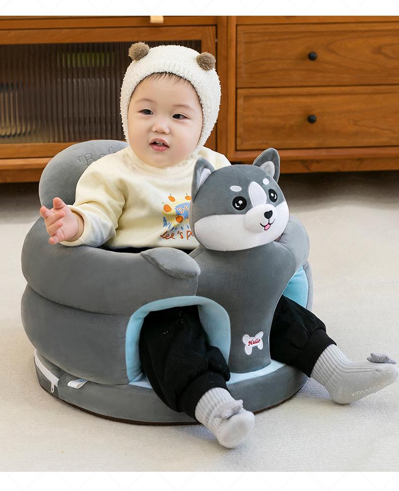 Plush Cartoon Infant Sofa: Anti-Fall Learning Seat for Toddlers