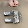 Fashion The New Fashionable One-shoulder Slippers for Women To Wear In Summer In 2025 Are Low-heeled and Open-toe Flip-flops