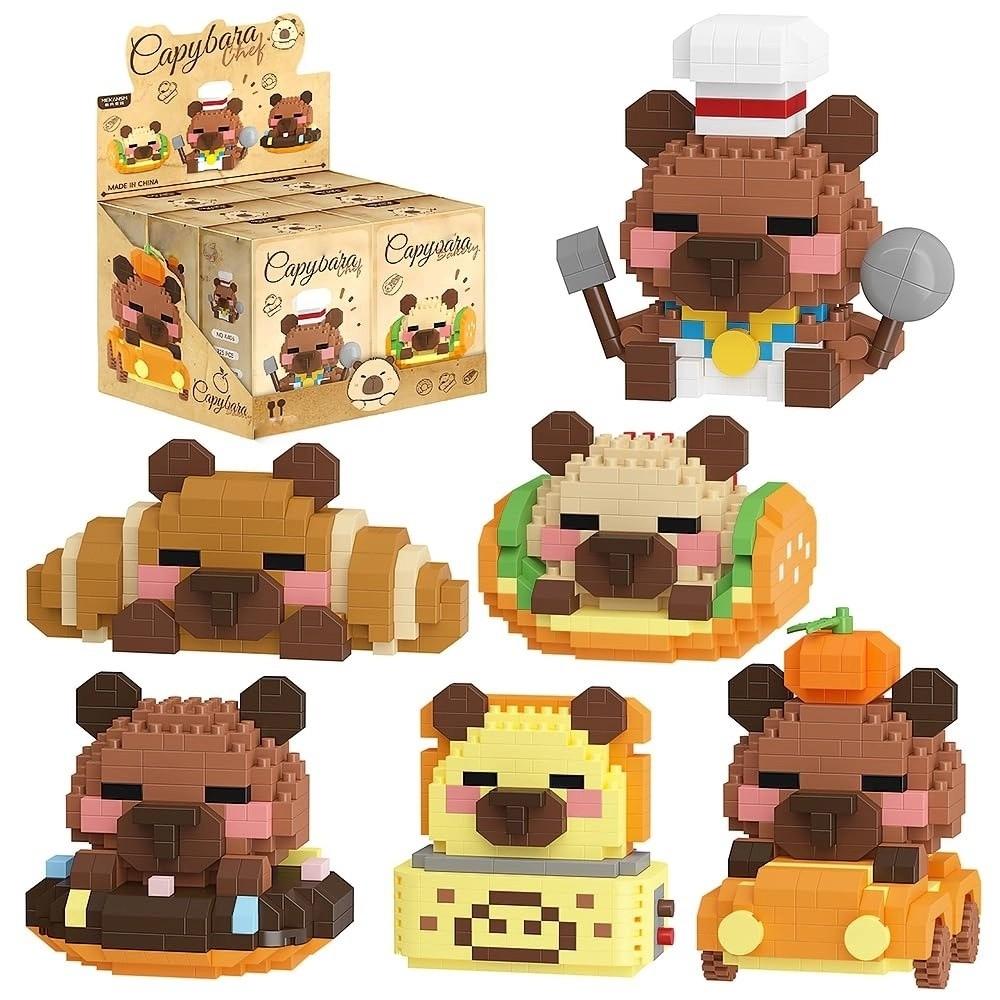Mini Puzzle Building Blocks Dog Styling Micro Capybara Figurines  Gift for Boy Girl