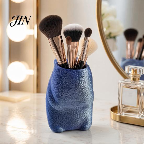 Colorful Desktop Pen Holder Standing Capybara Holder, Cute Animal Desk Organizer for Pens Makeup Fresh Blue Brushes, Large Capacity Pencil Stand