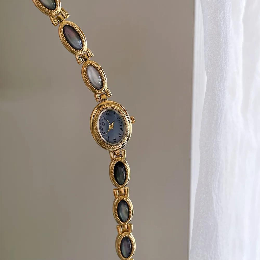 Vintage Watch Oval Quartz Waterproof Watches Women's Bracelet Wristwatch