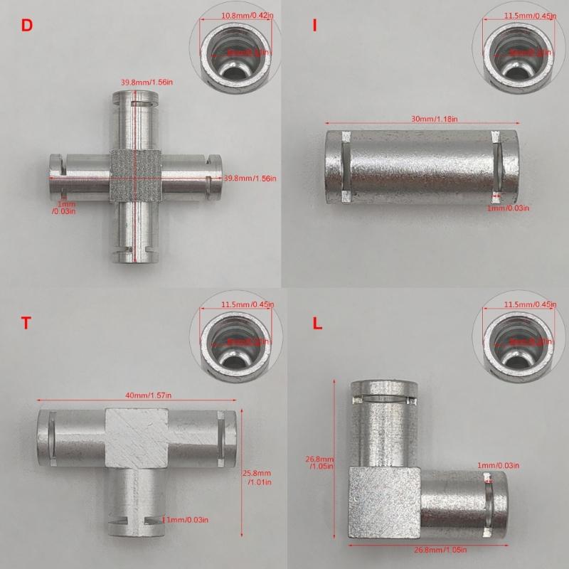 Heat Resistant Aluminum Water Pipe Adapters Coffee Machines I L T Shaped Boiler Hose Fittings Set