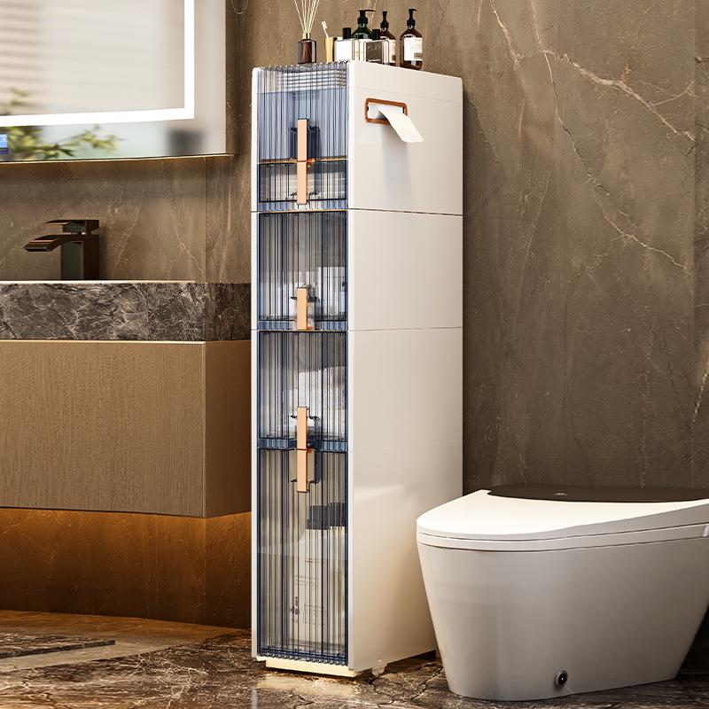 Multi-layer Bathroom Floor Storage Rack - No-Installation Trolley Cabinet
