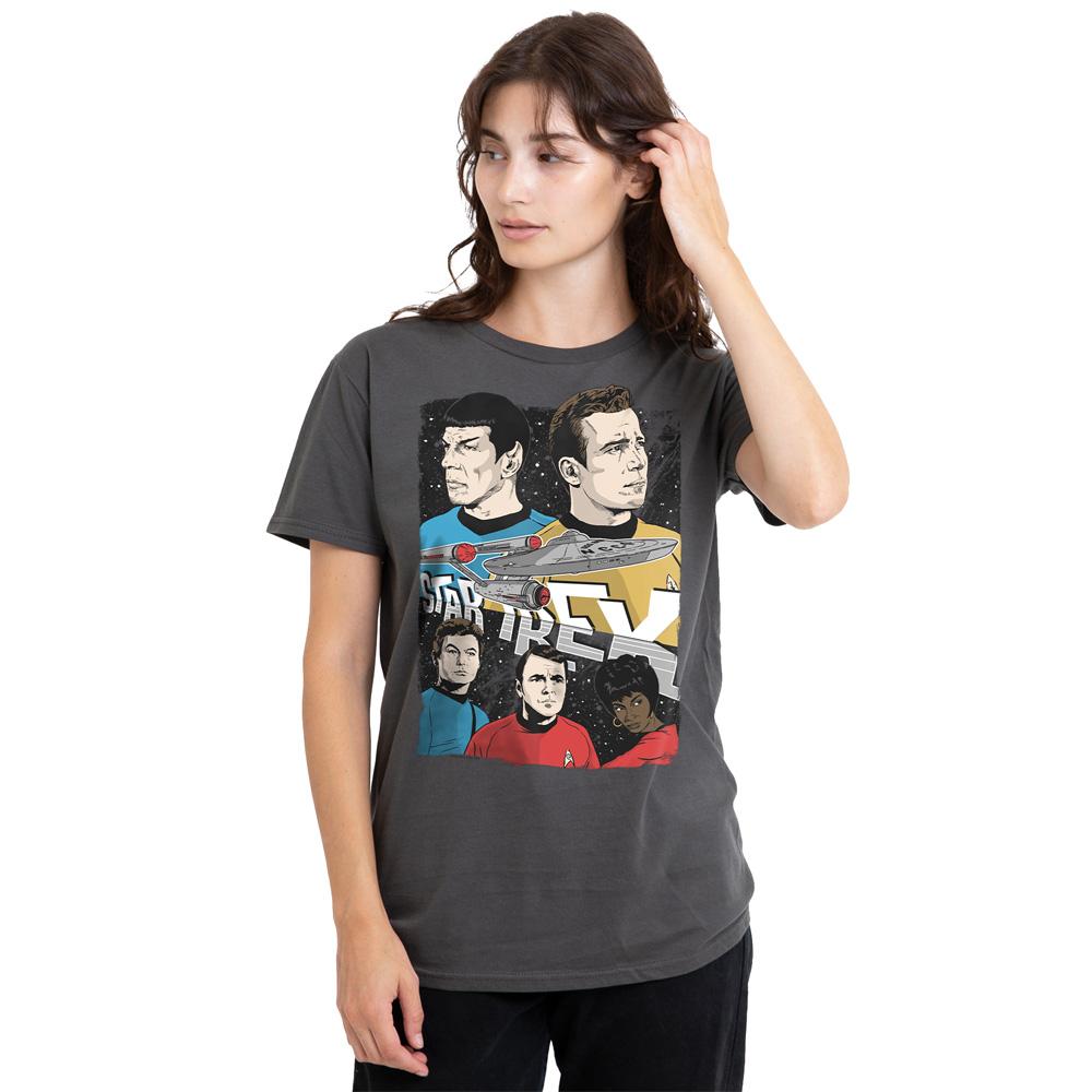 Star Trek Unisex Adult Illustrated Crew T-Shirt