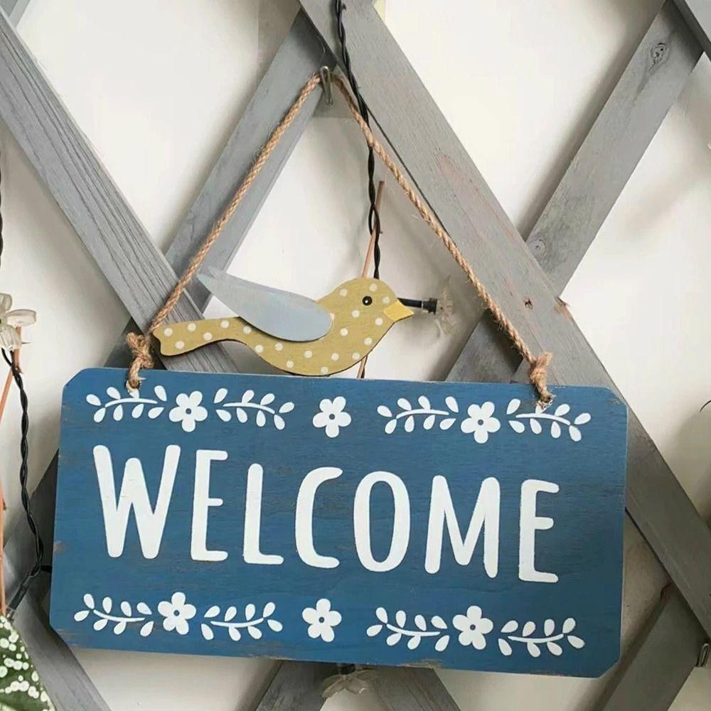 Wooden Wall Hanging Retro Wall Decoration Pendant European Style Doorplate Decoration Hanging  Shop