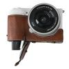 Pouzdro na fotoaparát Sony Alpha ZV-E10 Kožený kryt s texturou liči s otvorem pro baterii + Popruh