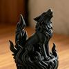 3D Printed Wolf Heart Sculpture Dark Flame Symbolic Decor with Hardcore Aura, PLA  Eco-Friendly Office Statue Home Decor for Living Room & Shelf