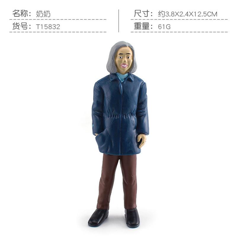Realistic Family Member Figurines Set Including Grandpa Grandma Dad Mom And Kids For Collecting And Display