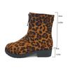 Leopard Print Women Ankle Boots Platform Suede Shoes  Trend Winter Snow Boots Chunky Heels Fur Warm Sneaker Zip Botas Mujer